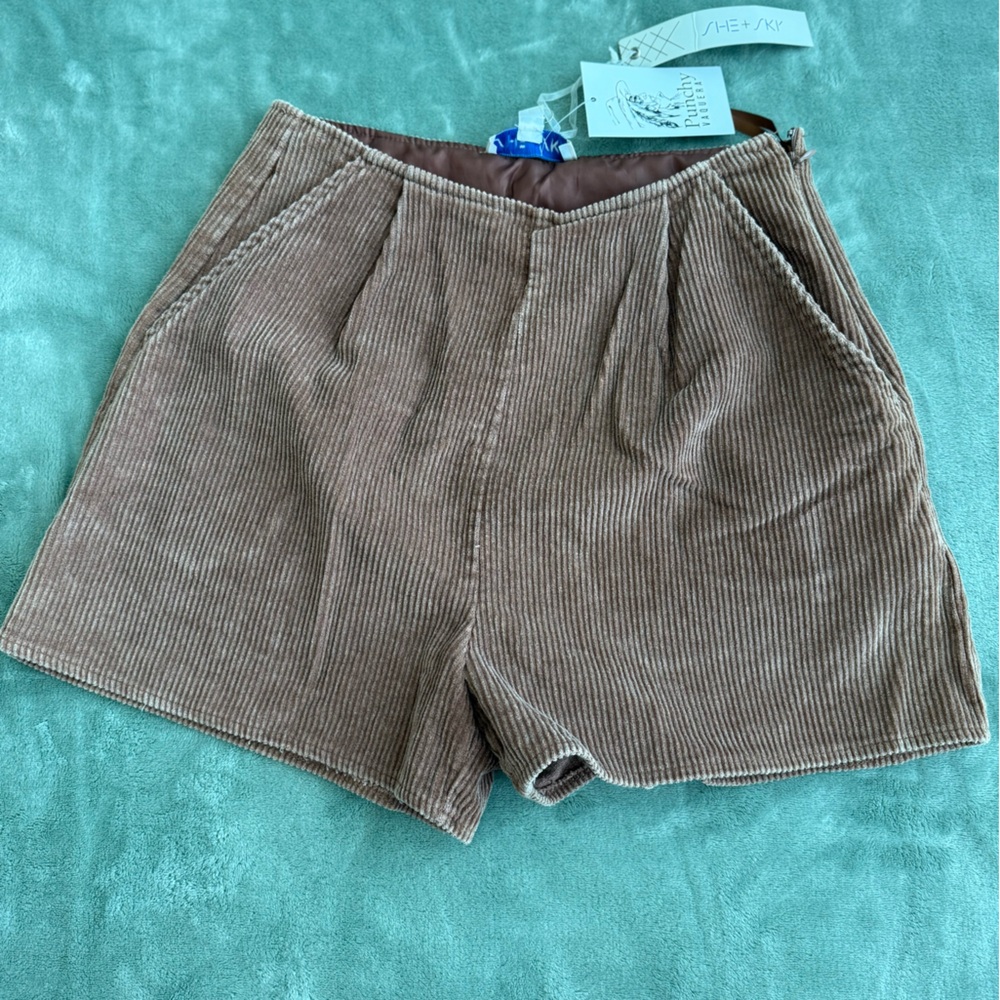 She + Sky High Waist Brown Shorts